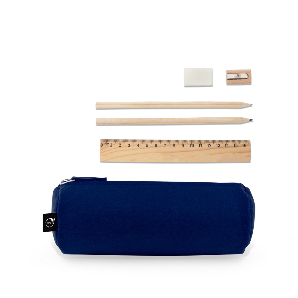 NOMAD. Trousse multi-usages en feutre recyclé (100% rPET) avec règle, crayons, gomme et taille-crayon 9
