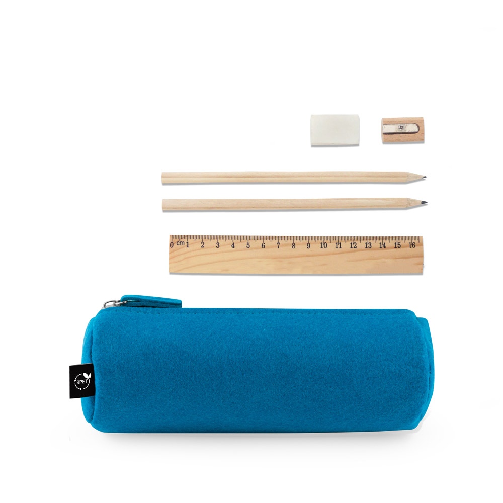 NOMAD. Trousse multi-usages en feutre recyclé (100% rPET) avec règle, crayons, gomme et taille-crayon 3