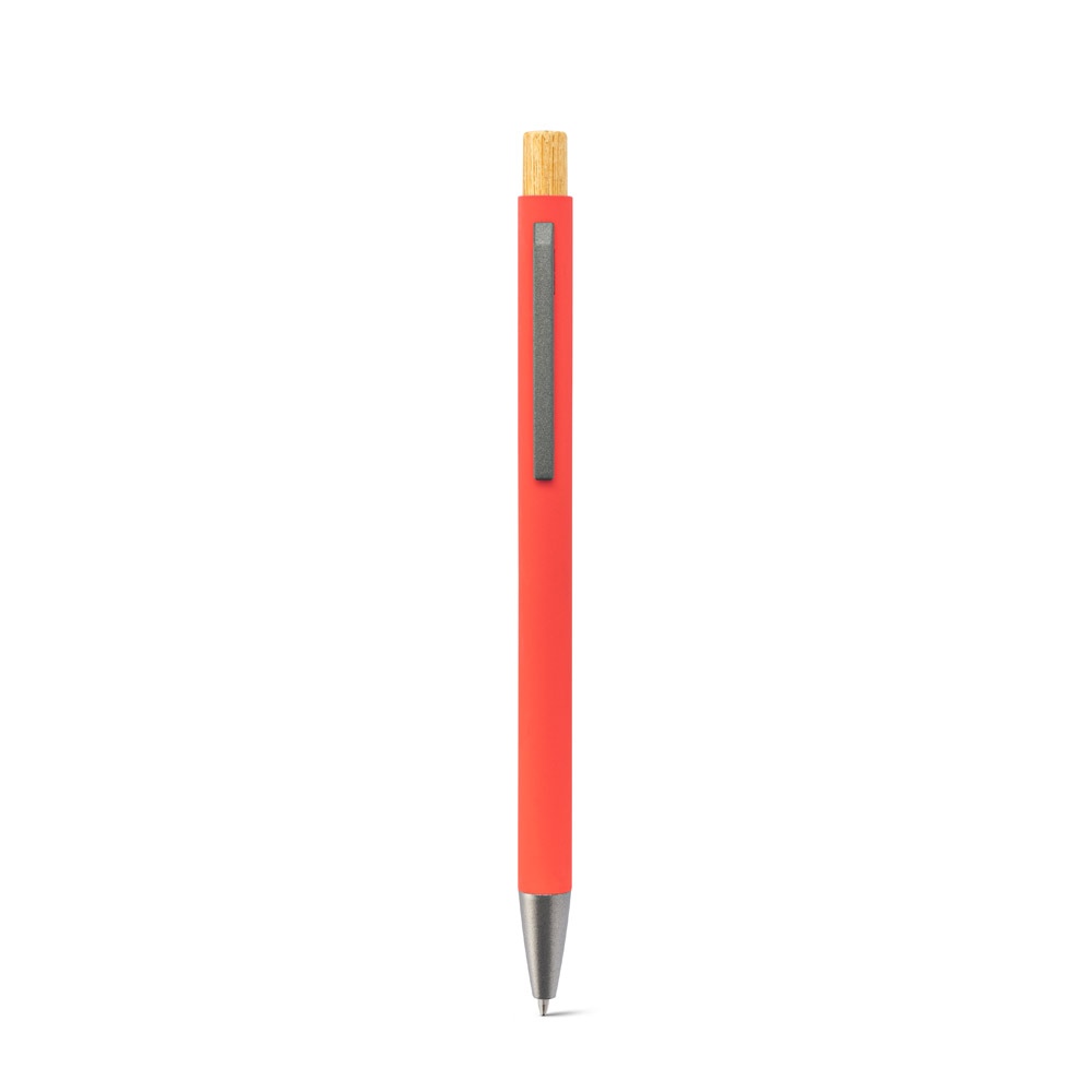 ZYLEN. Stylo à bille en aluminium recyclé (100 % rAL), avec finition en caoutchouc 14