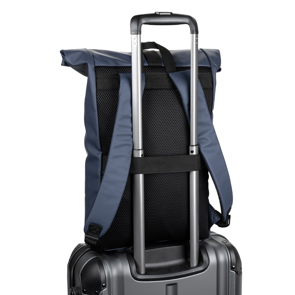 PORTLAND. Sac à dos à enroulement en PU avec poche pour ordinateur portable 16 pouces 12