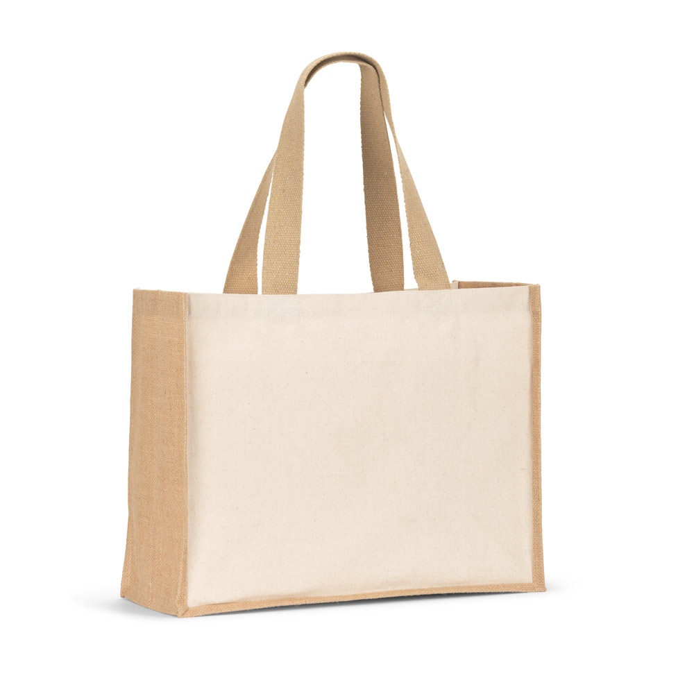 HELSINQUE. Sac en toile (320 g/m²), avec fond et côtés en jute laminé (350 g/m²) dans des tons naturels 2