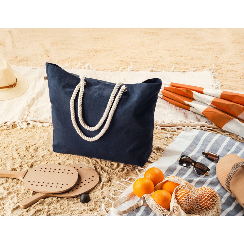 ATHENS. Sac de plage en coton recyclé (70 %) et polyester recyclé (30 %) (220 g/m²) 6