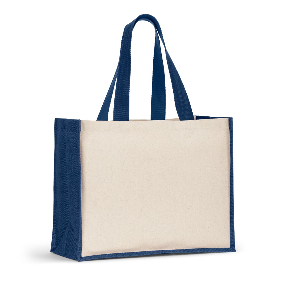 HELSINQUE COLOUR. Sac en toile (320 g/m²), avec fond et côtés en jute laminé (350 g/m²) de couleur 3