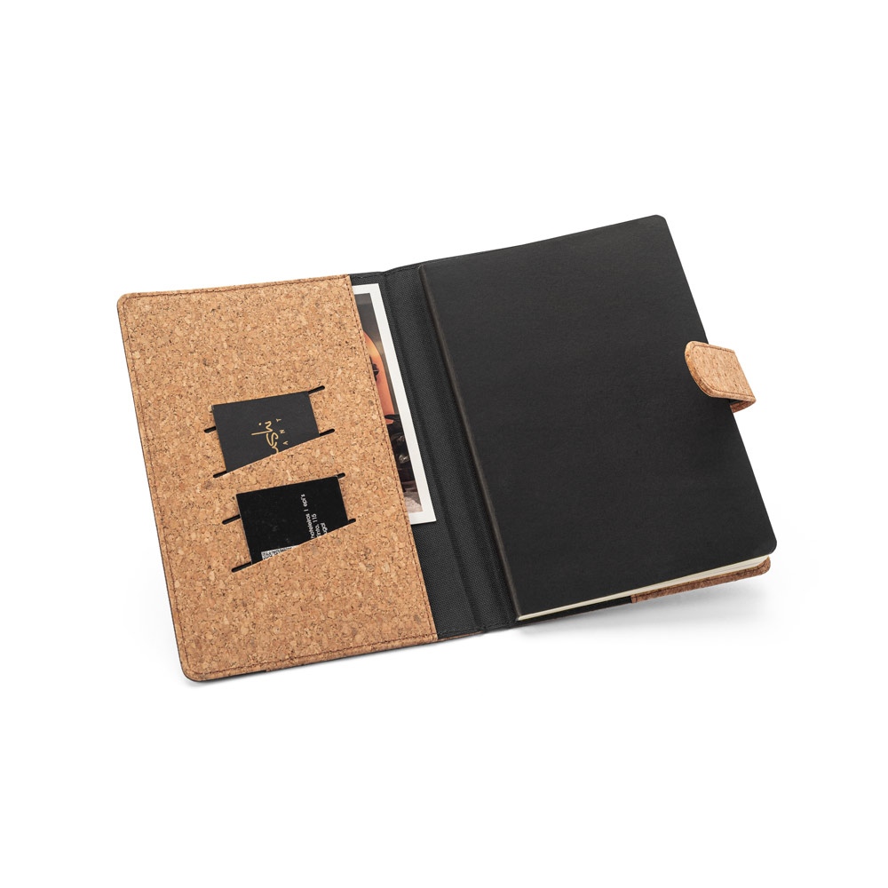 FIELDING. Classeur A5 en liège et polyester recyclé (100 % rPET) avec bloc-notes amovible 6