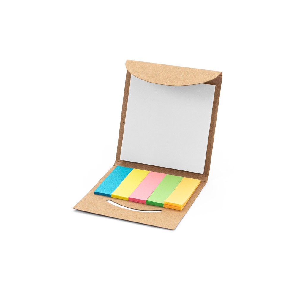 AINSLEY. Set de bureau 2 en 1, fabriqué à partir de papier 100 % recyclé, avec 6 blocs-notes autocollants 5