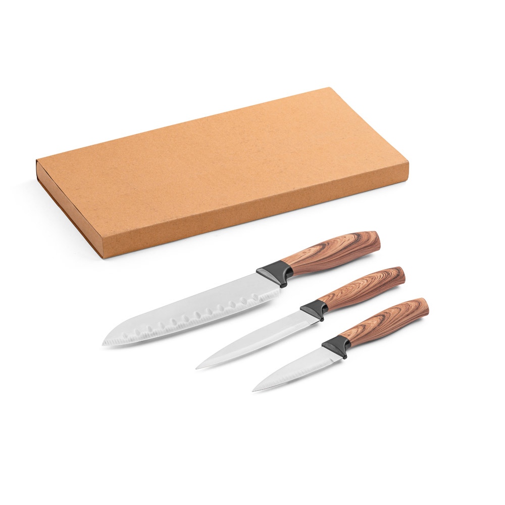 BAHARAT. Lot de 3 couteaux de cuisine avec lame en acier inoxydable et manche ergonomique 2