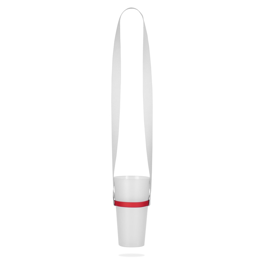 BOLTON. Lanyard de sublimation en polyester avec support de gobelet en silicone 6