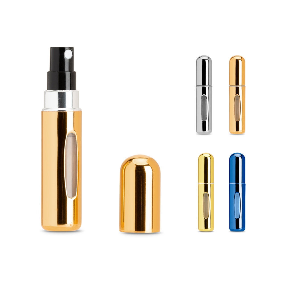 LINDEN. Atomiseur de parfum rechargeable en aluminium conçu pour un remplissage facile