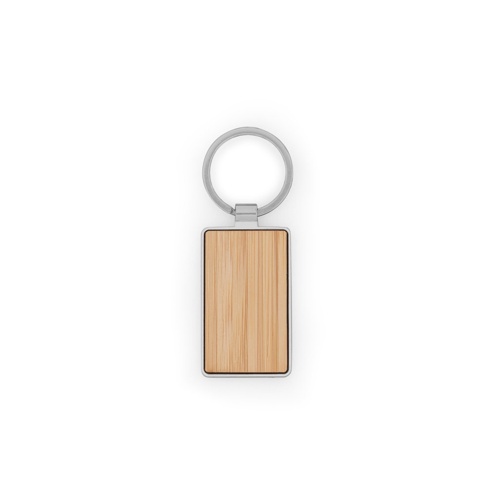GASTON RECTANGULAR. Porte-clés rectangulaire en zinc et bambou 3