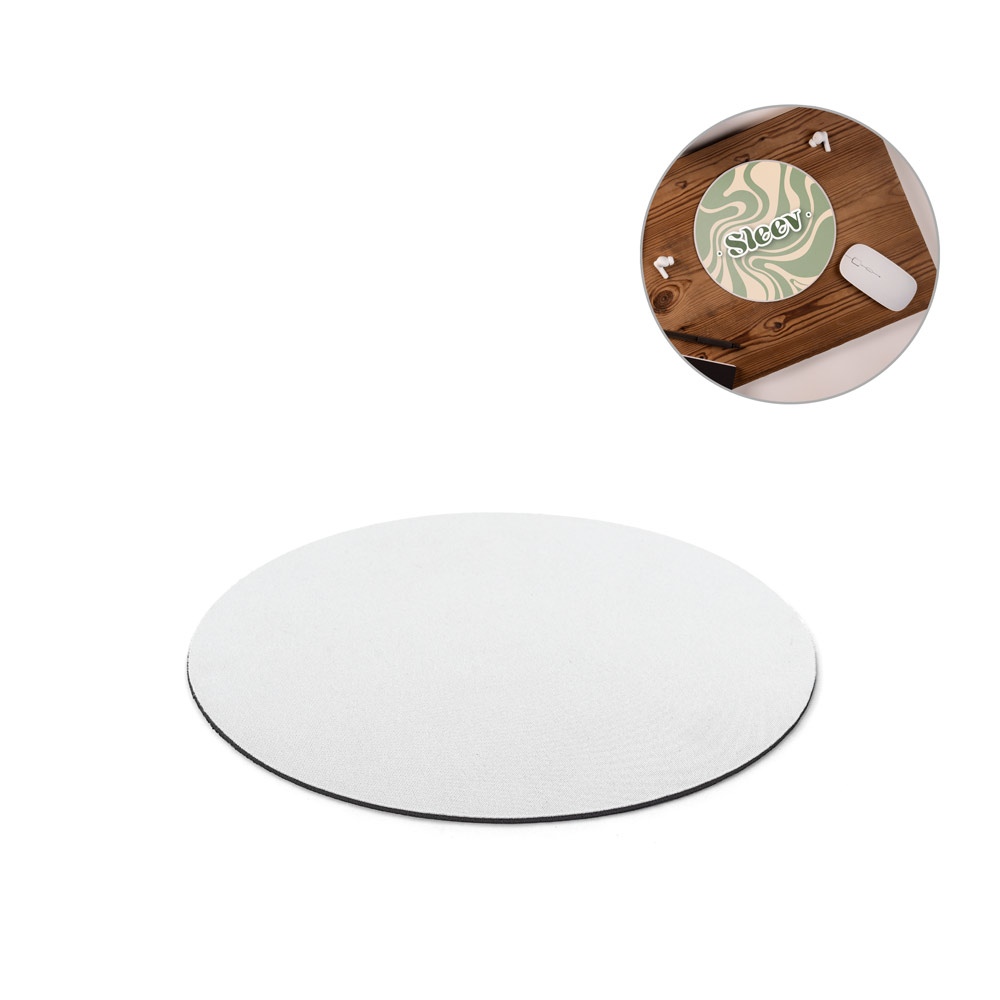 BLAIR ROUND. Tapis de souris rond avec base en caoutchouc
