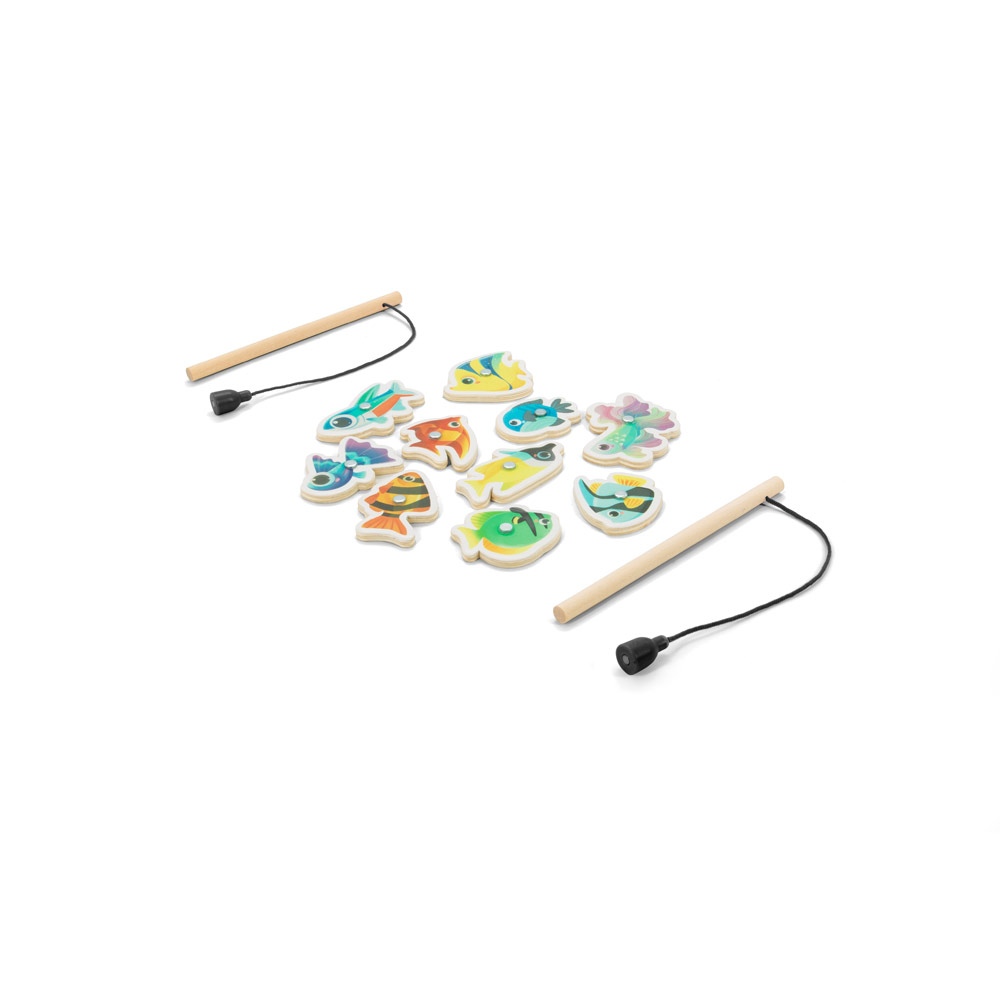 FISHY. Jeu de pêche composé de 10 poissons en bois, idéal pour les enfants 2