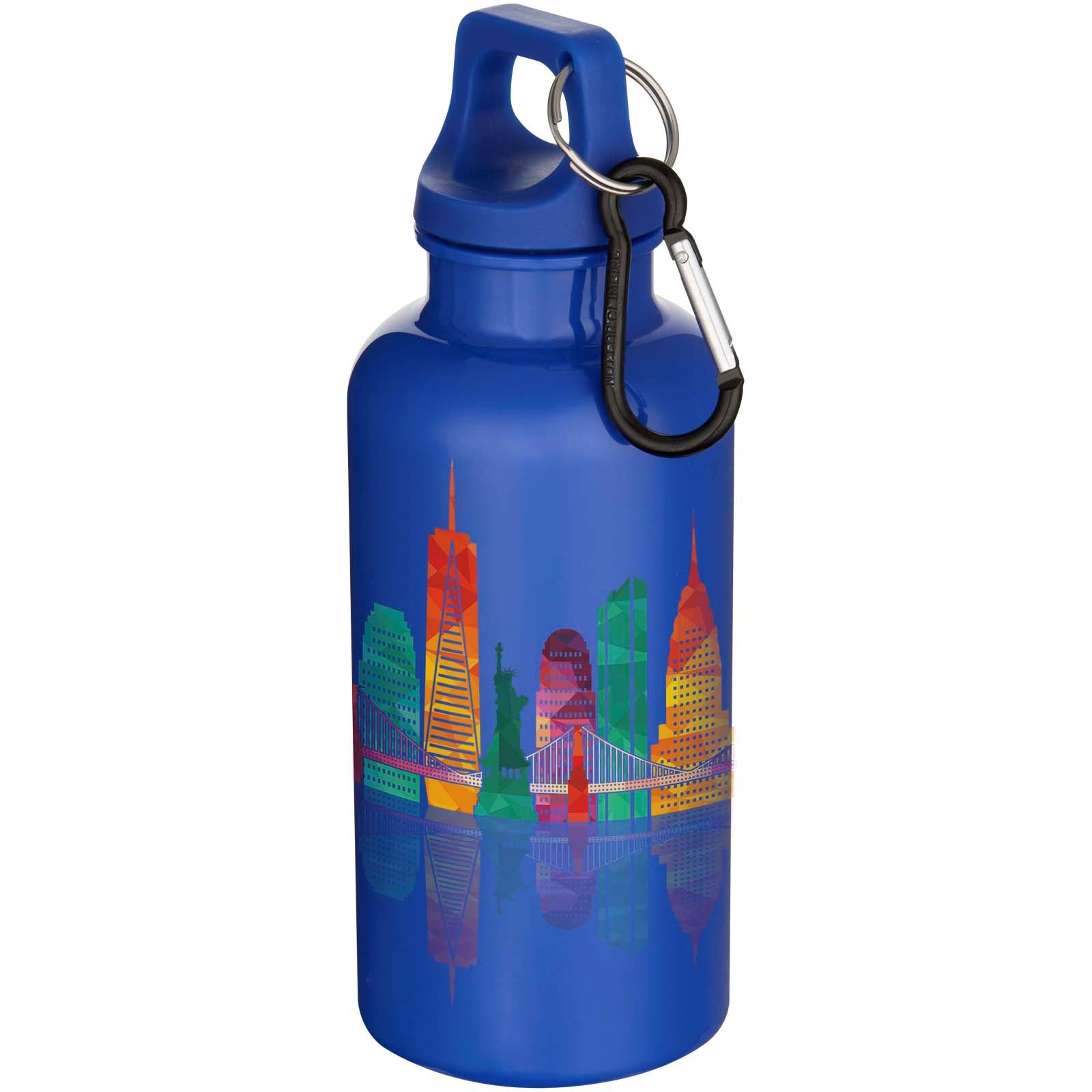 Bouteille d’eau Oregon de 400 ml en plastique recyclé uni certifié RCS avec mousqueton 27