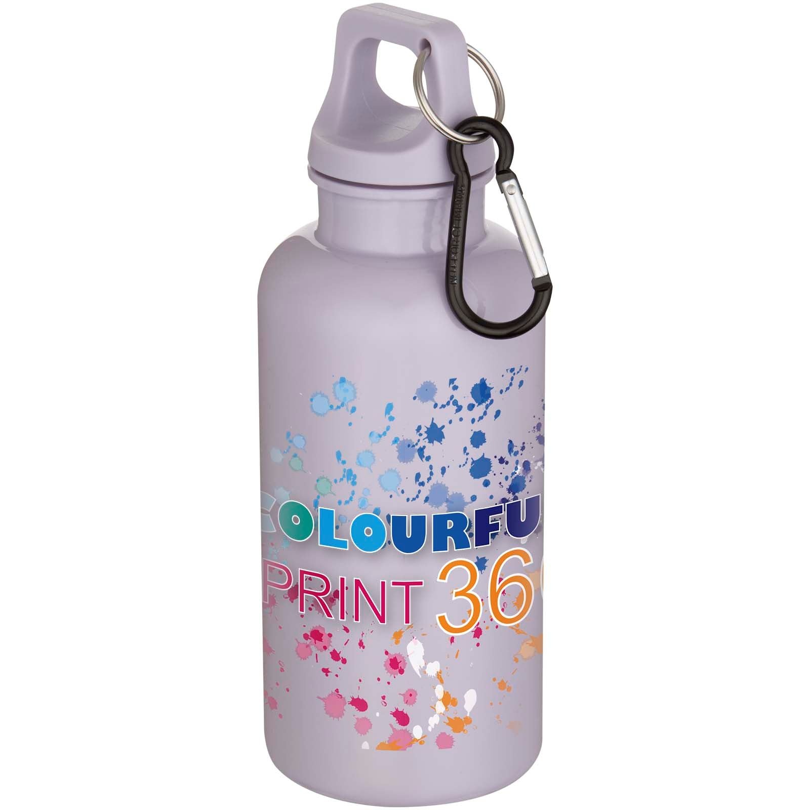 Bouteille d’eau Oregon de 400 ml en plastique recyclé uni certifié RCS avec mousqueton 31