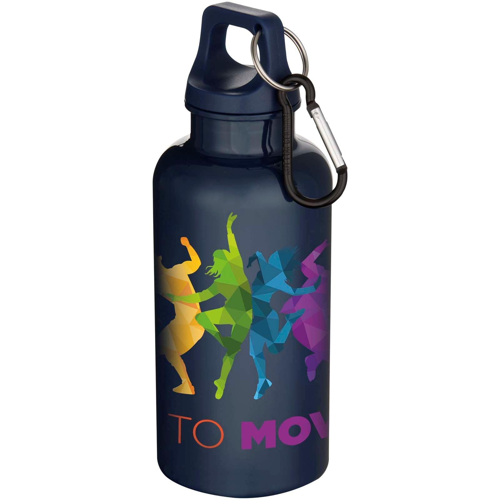 Bouteille d’eau Oregon de 400 ml en plastique recyclé uni certifié RCS avec mousqueton 32