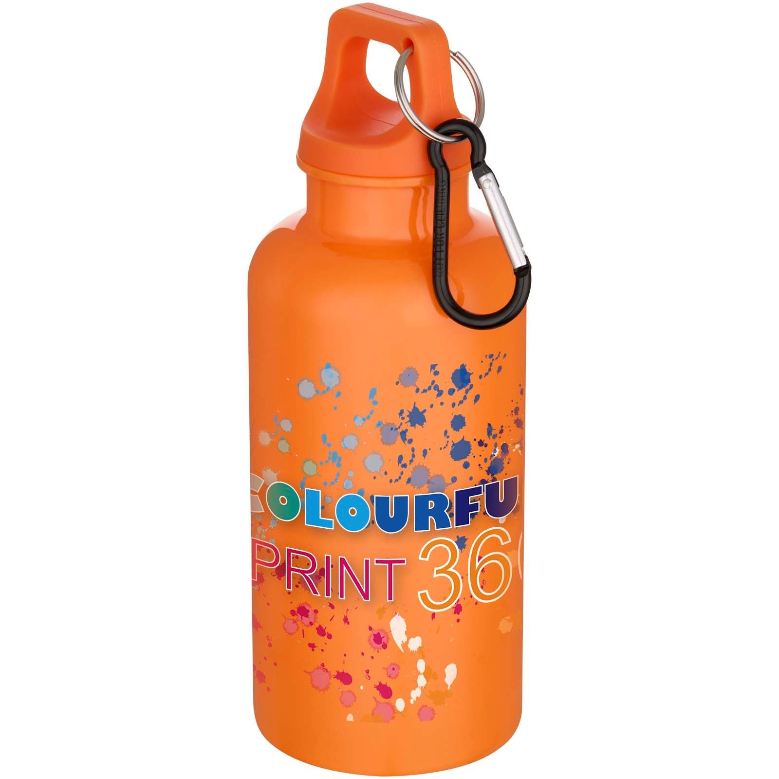 Bouteille d’eau Oregon de 400 ml en plastique recyclé uni certifié RCS avec mousqueton 33