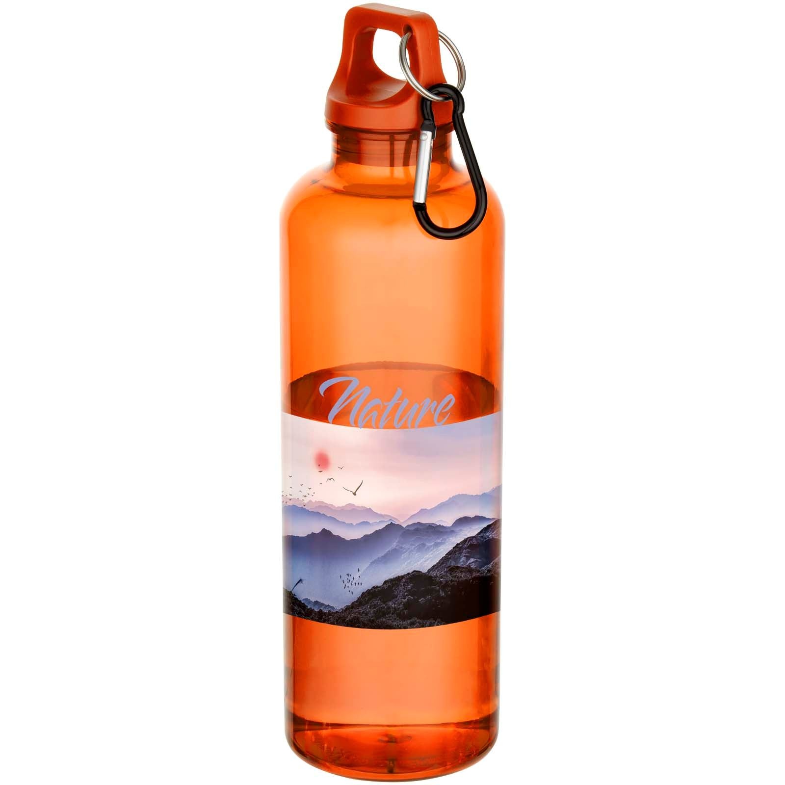 Bouteille d’eau Oregon de 750 ml en plastique recyclé certifié RCS avec mousqueton 18