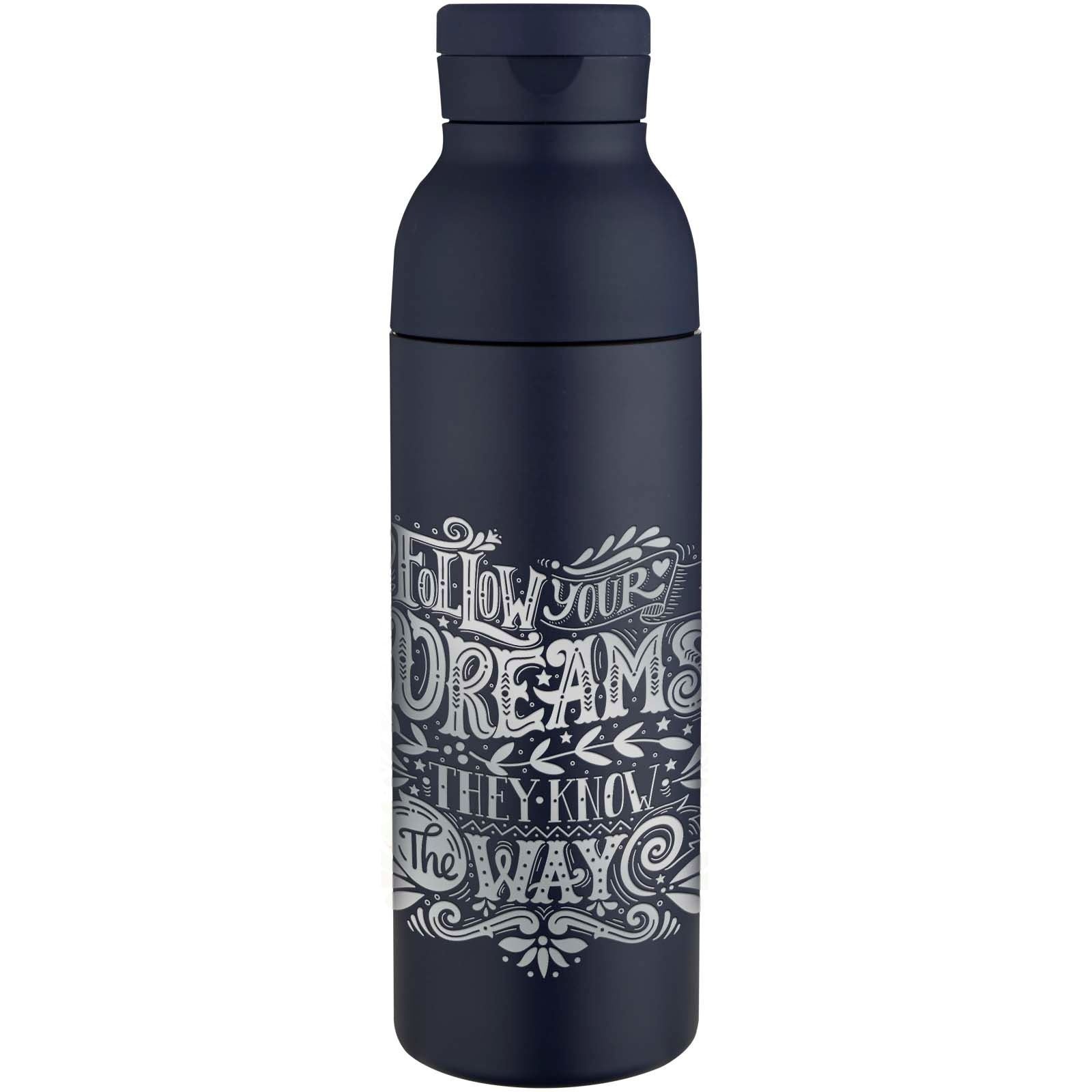 Bouteille d’eau Illuminate de 650 ml en acier inoxydable recyclé à double paroi RCS avec couvercle 3 pièces 4