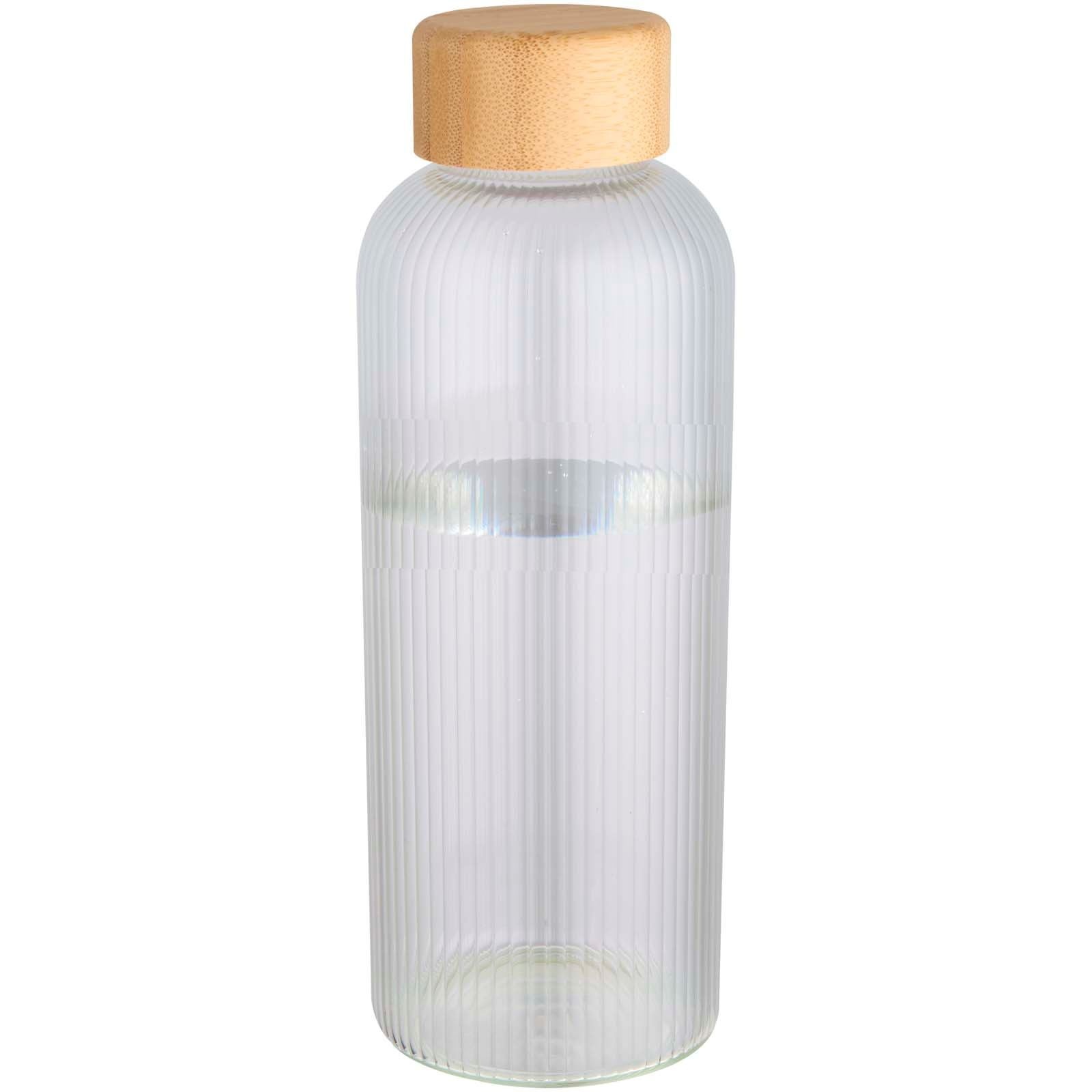 Bouteille en verre borosilicate Mirage simple paroi de 650 ml avec couvercle en bambou 2