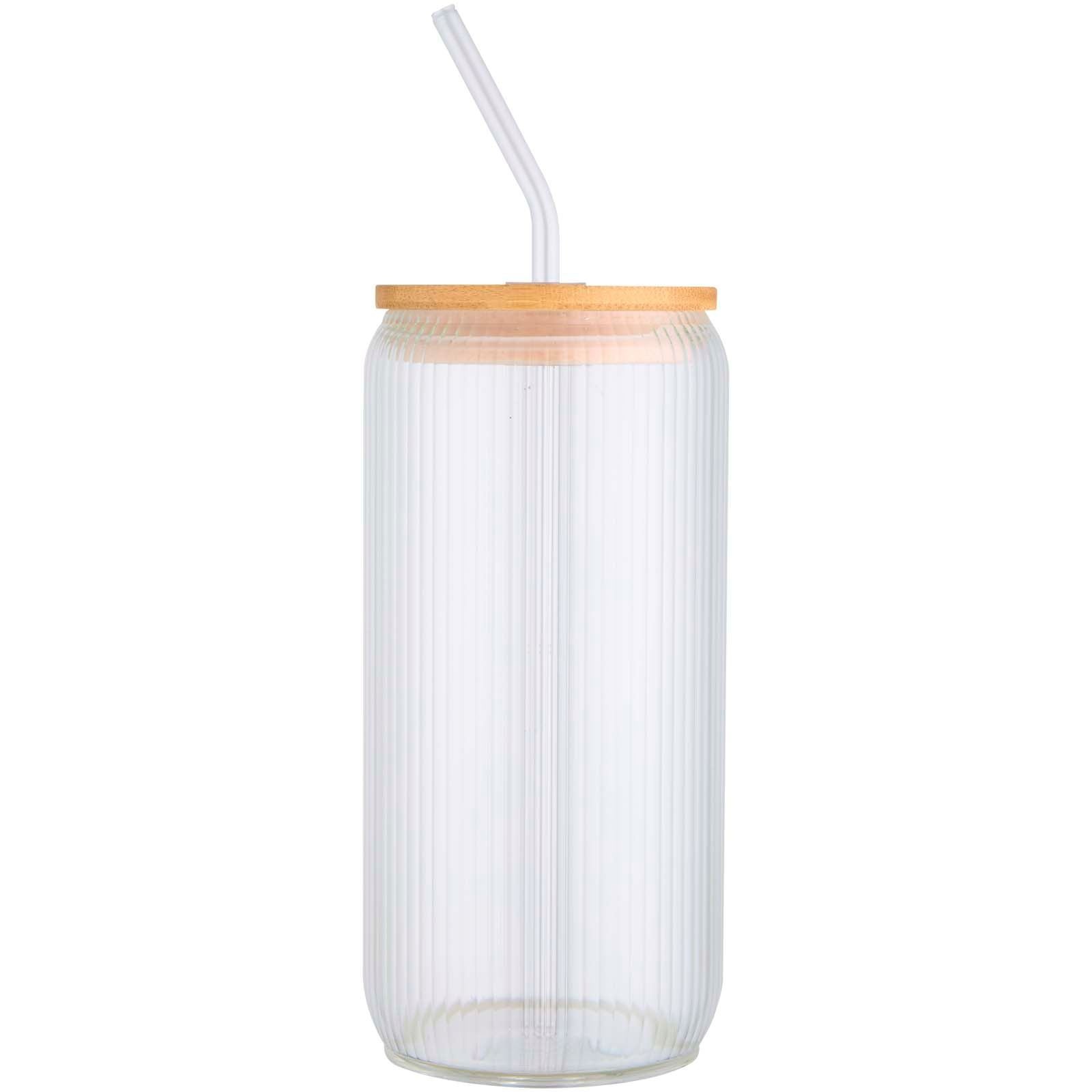 Pot de 500 ml en verre borosilicate Mirage simple paroi avec couvercle en bambou 3