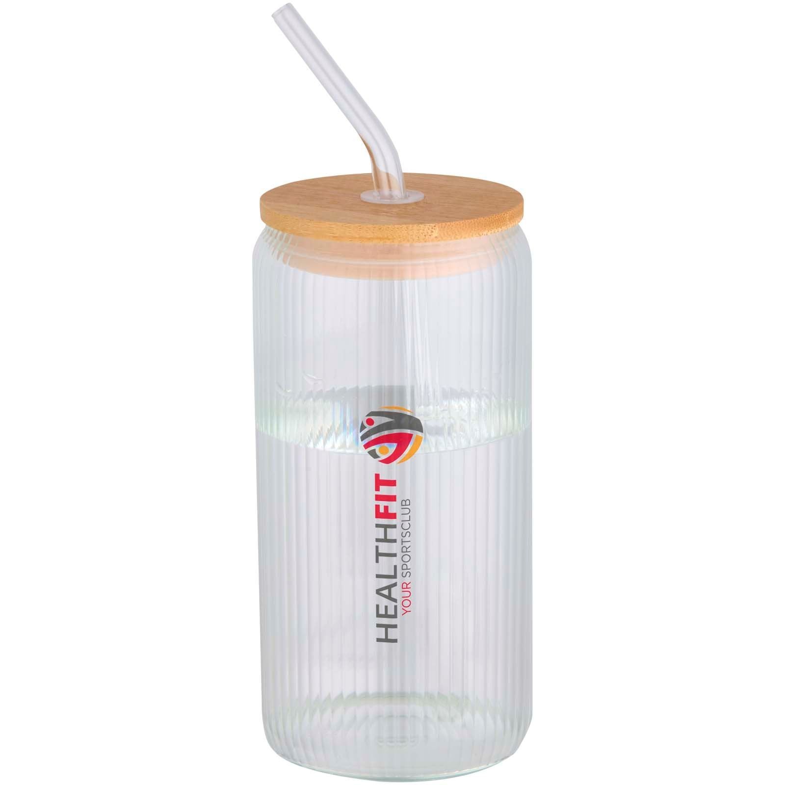 Pot de 500 ml en verre borosilicate Mirage simple paroi avec couvercle en bambou 4