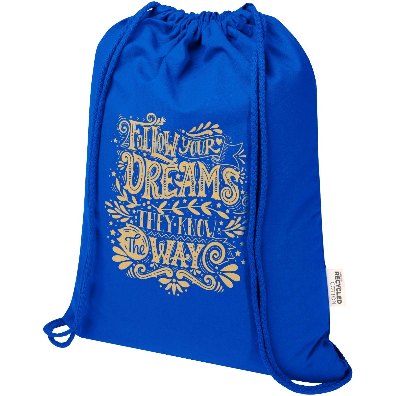 Sac Peru Blend de 5 L avec cordon en coton recyclé 180 g/m2 certifié GRS 18