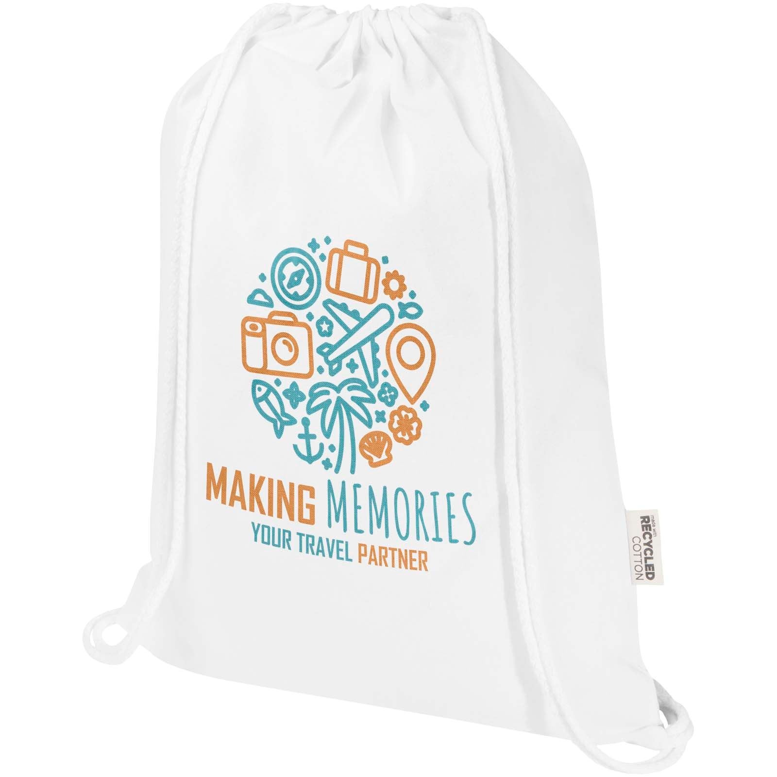 Sac Peru Blend de 5 L avec cordon en coton recyclé 180 g/m2 certifié GRS 19