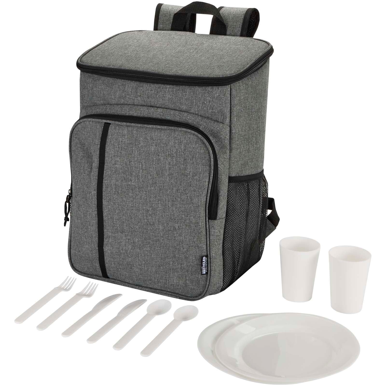 Sac à dos isotherme 20 L Tundra recyclé et certifié GRS pour pique-nique avec ensemble de couverts 14