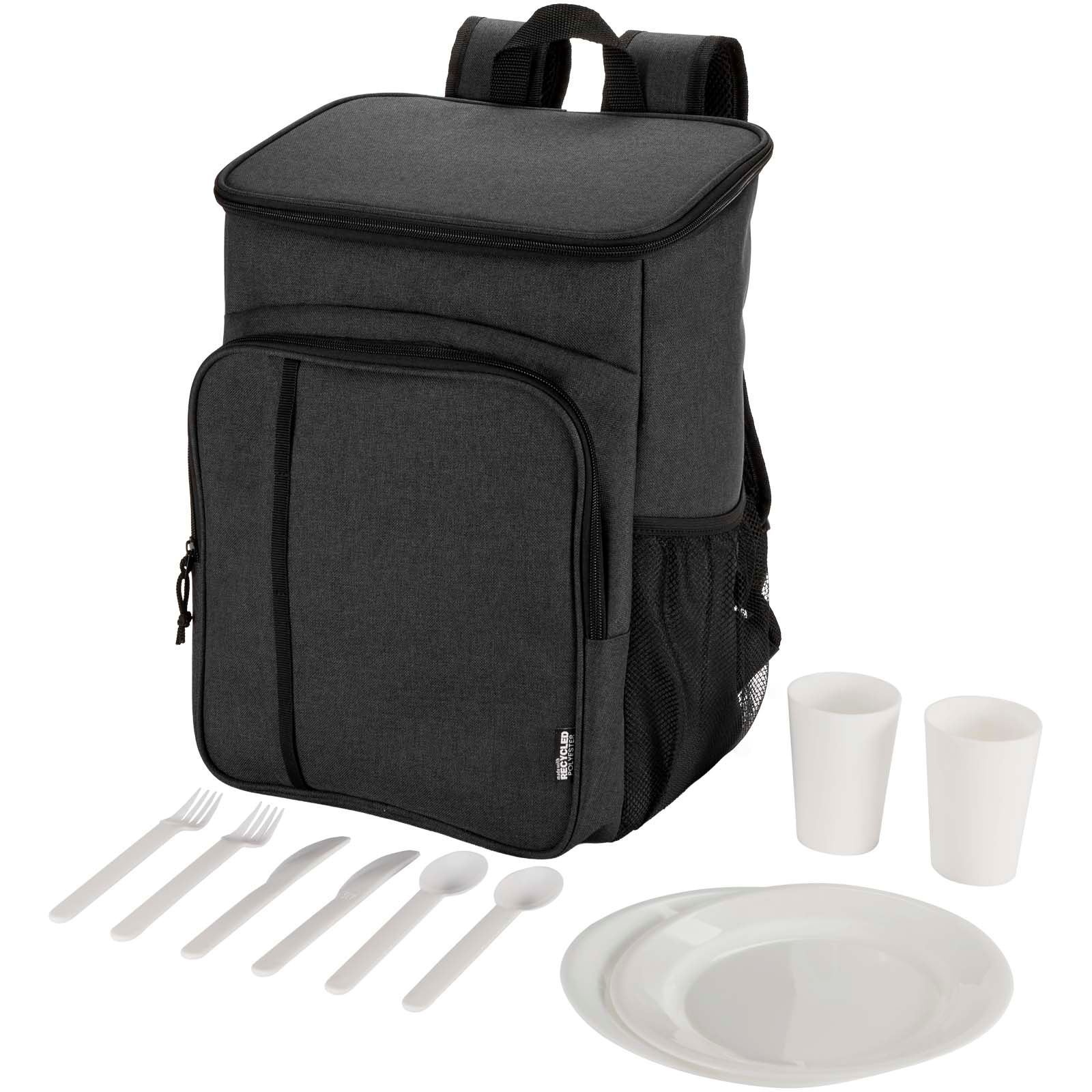 Sac à dos isotherme 20 L Tundra recyclé et certifié GRS pour pique-nique avec ensemble de couverts 16