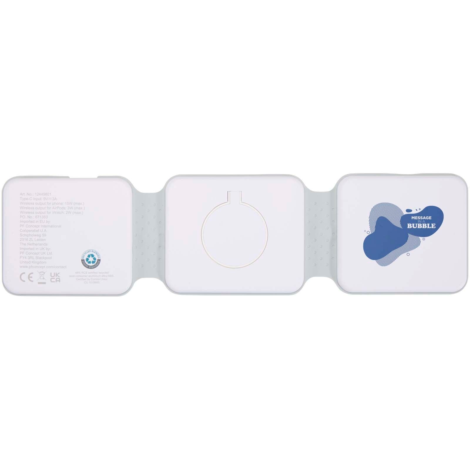 Chargeur sans fil pliable Armus 3 en 1 de 15 W en plastique recyclé 7