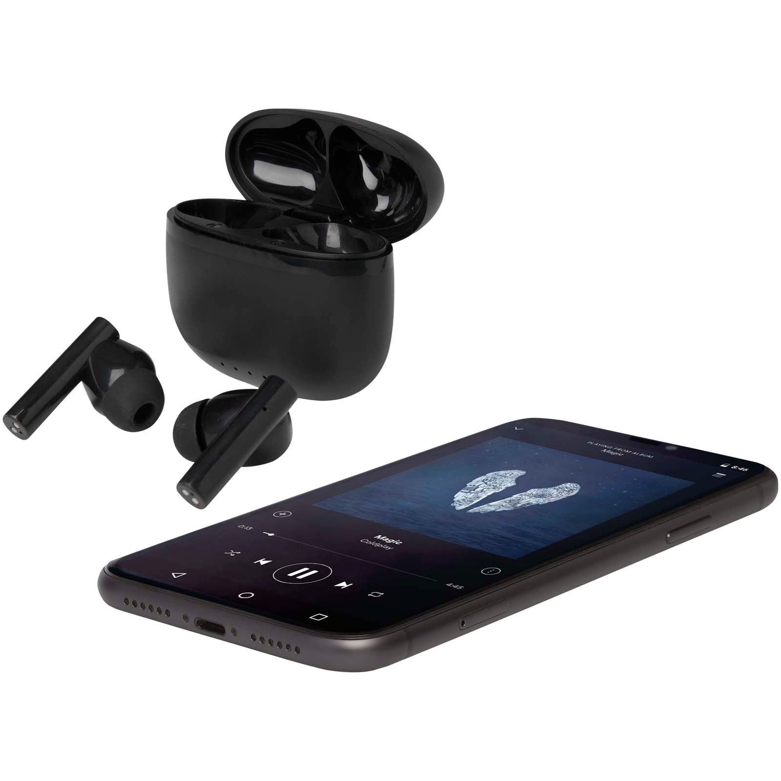 Oreillette Bluetooth® True Wireless Alterf en plastique recyclé avec embouts en silicone 14