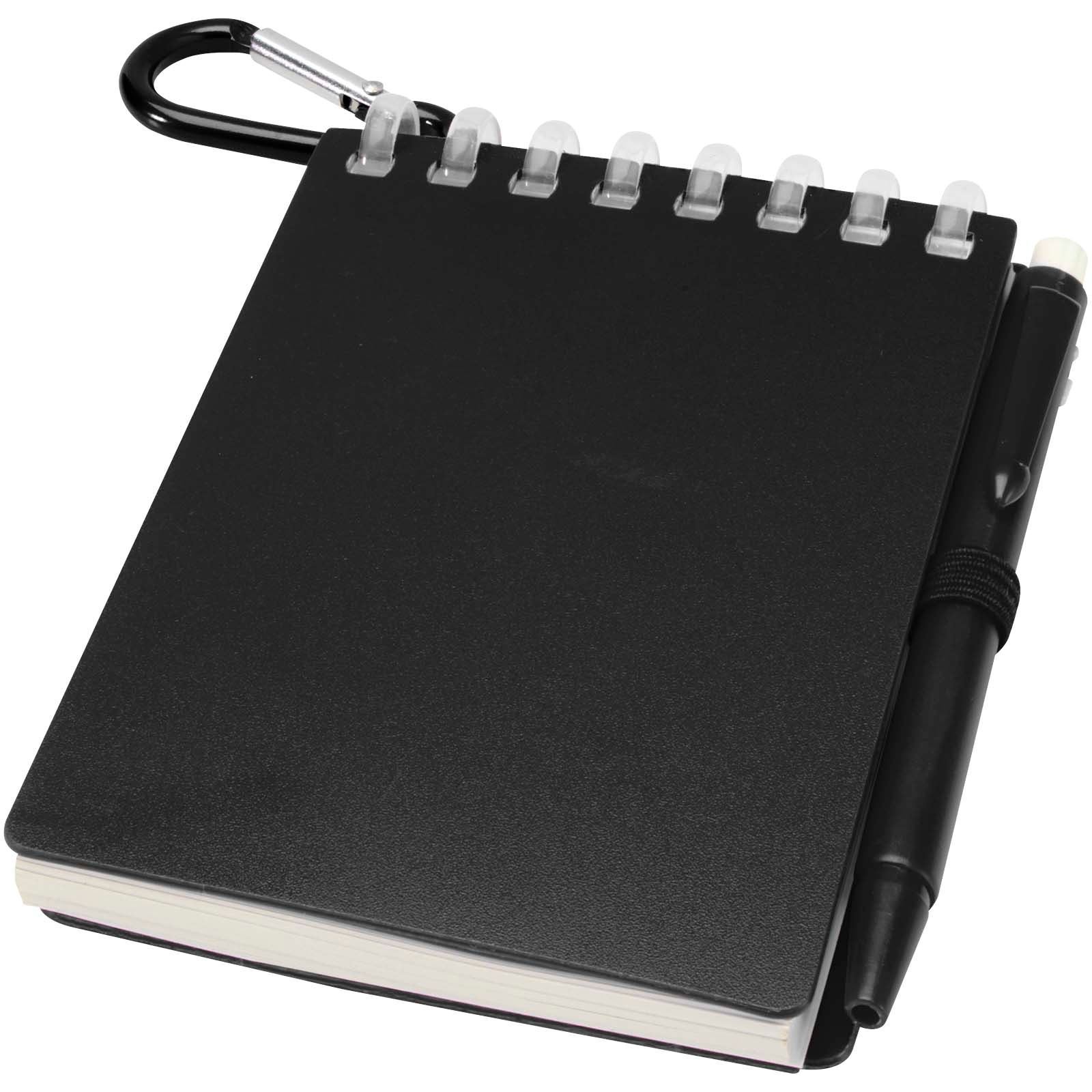 Ensemble carnet souple d’extérieur recyclé et stylo bille (encre noire) Lig Mini