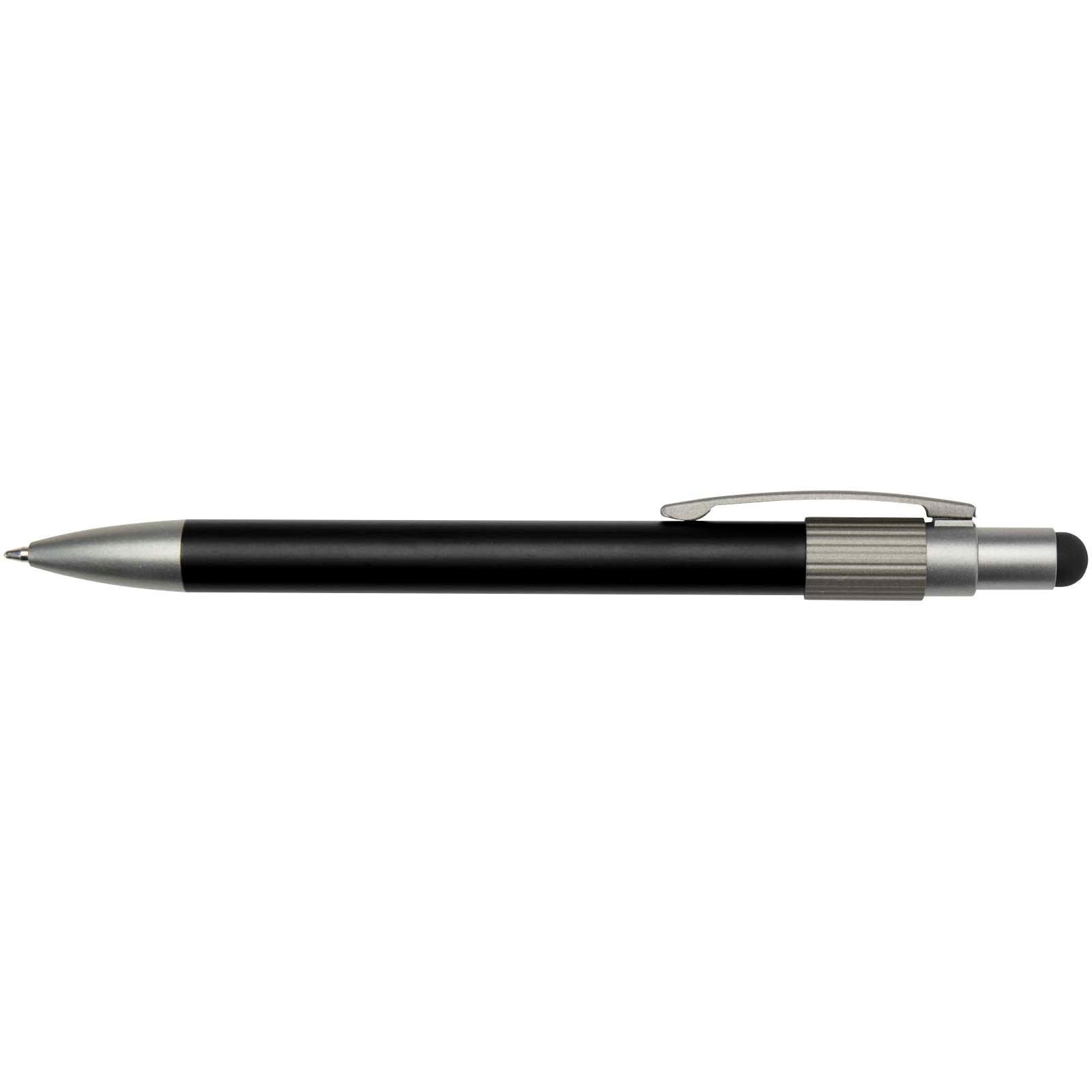 Stylo bille recyclé RCS avec stylet et toupie antistress (encre noire) Rill 8