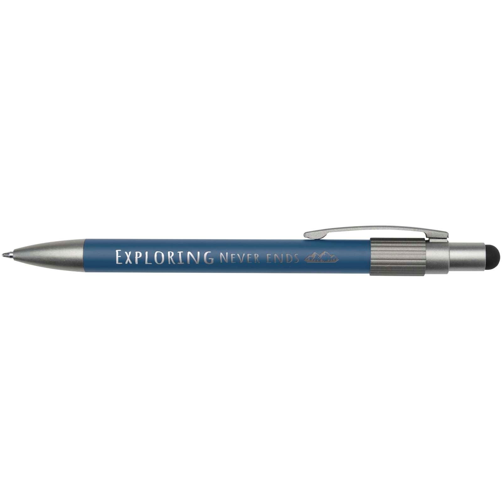 Stylo bille recyclé RCS avec stylet et toupie antistress (encre noire) Rill 17