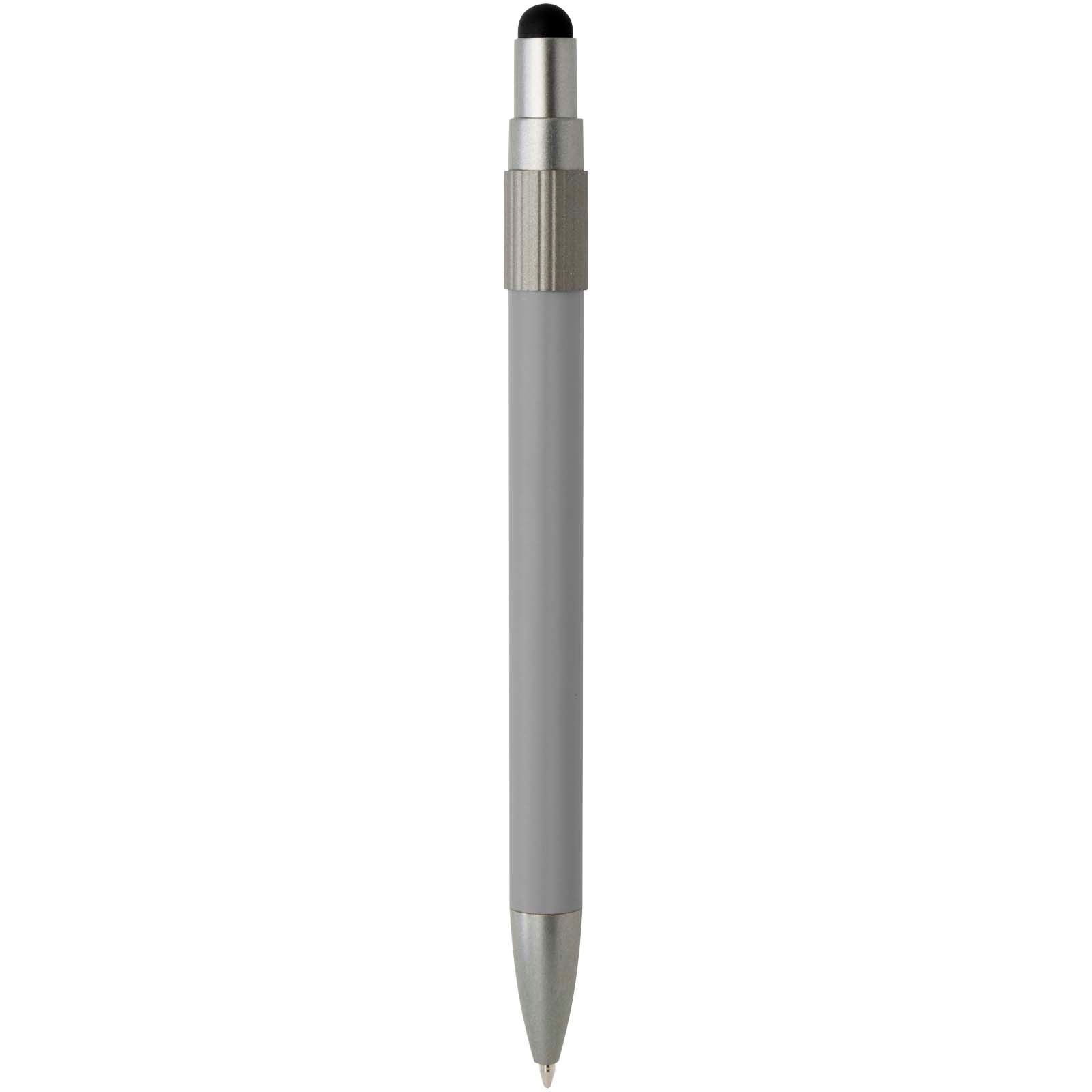 Stylo bille recyclé RCS avec stylet et toupie antistress (encre noire) Rill 21