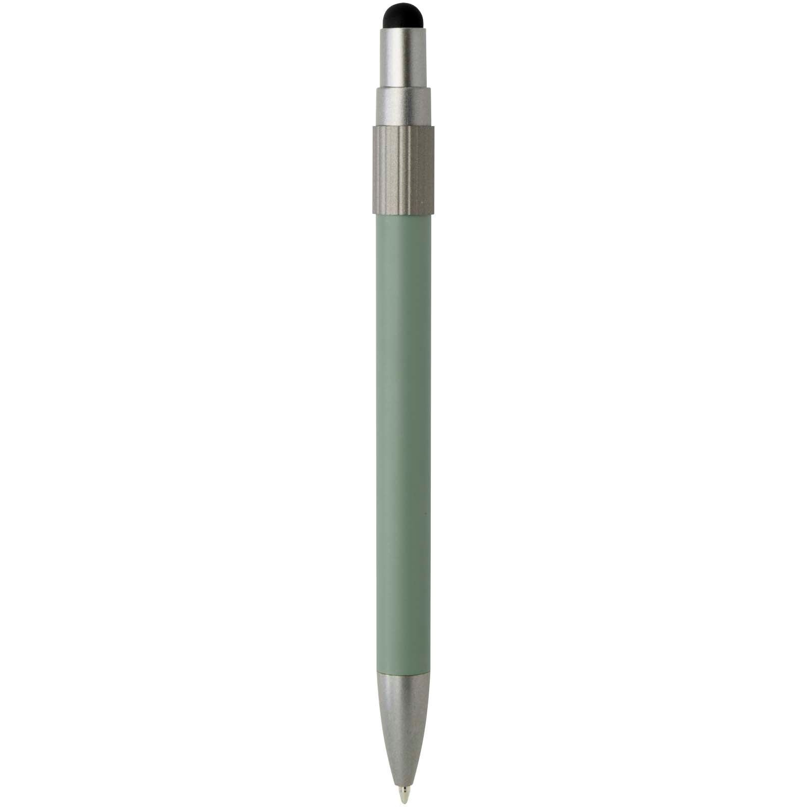 Stylo bille recyclé RCS avec stylet et toupie antistress (encre noire) Rill 22