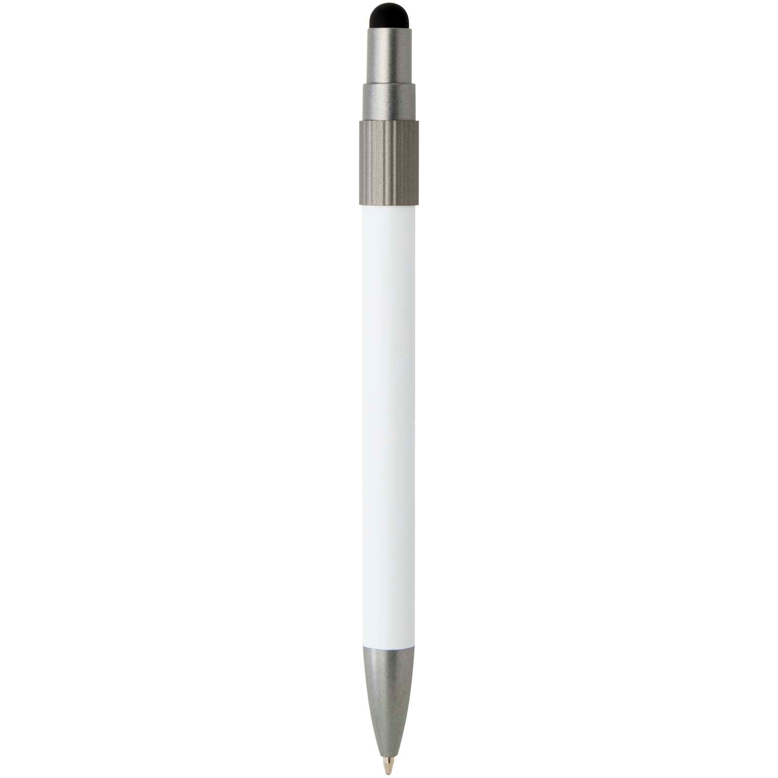 Stylo bille recyclé RCS avec stylet et toupie antistress (encre noire) Rill 25