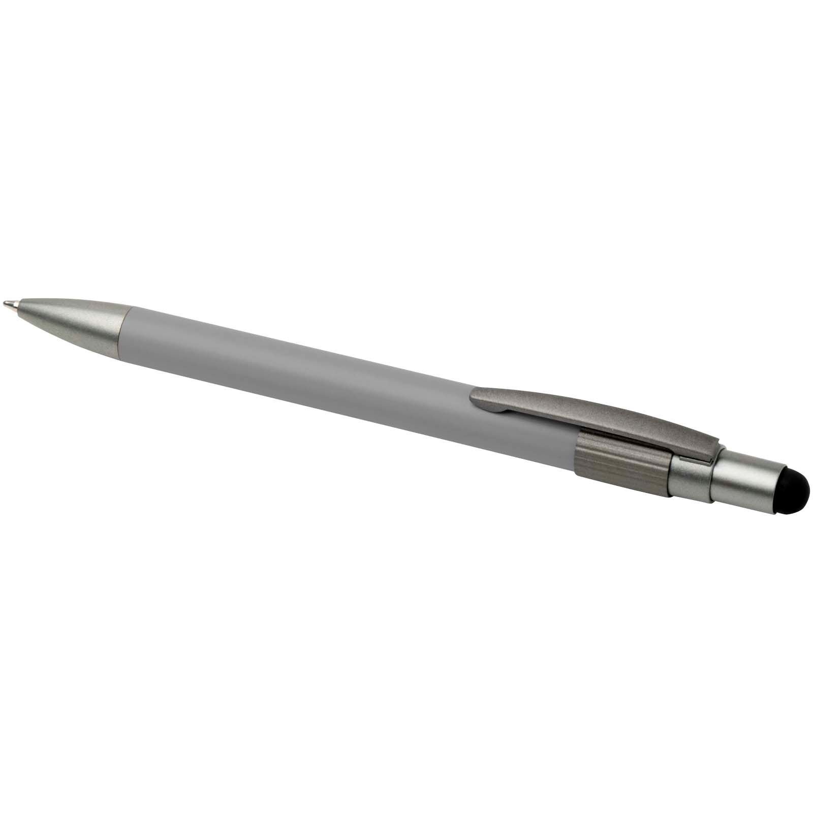 Stylo bille recyclé RCS avec stylet et toupie antistress (encre noire) Rill 27