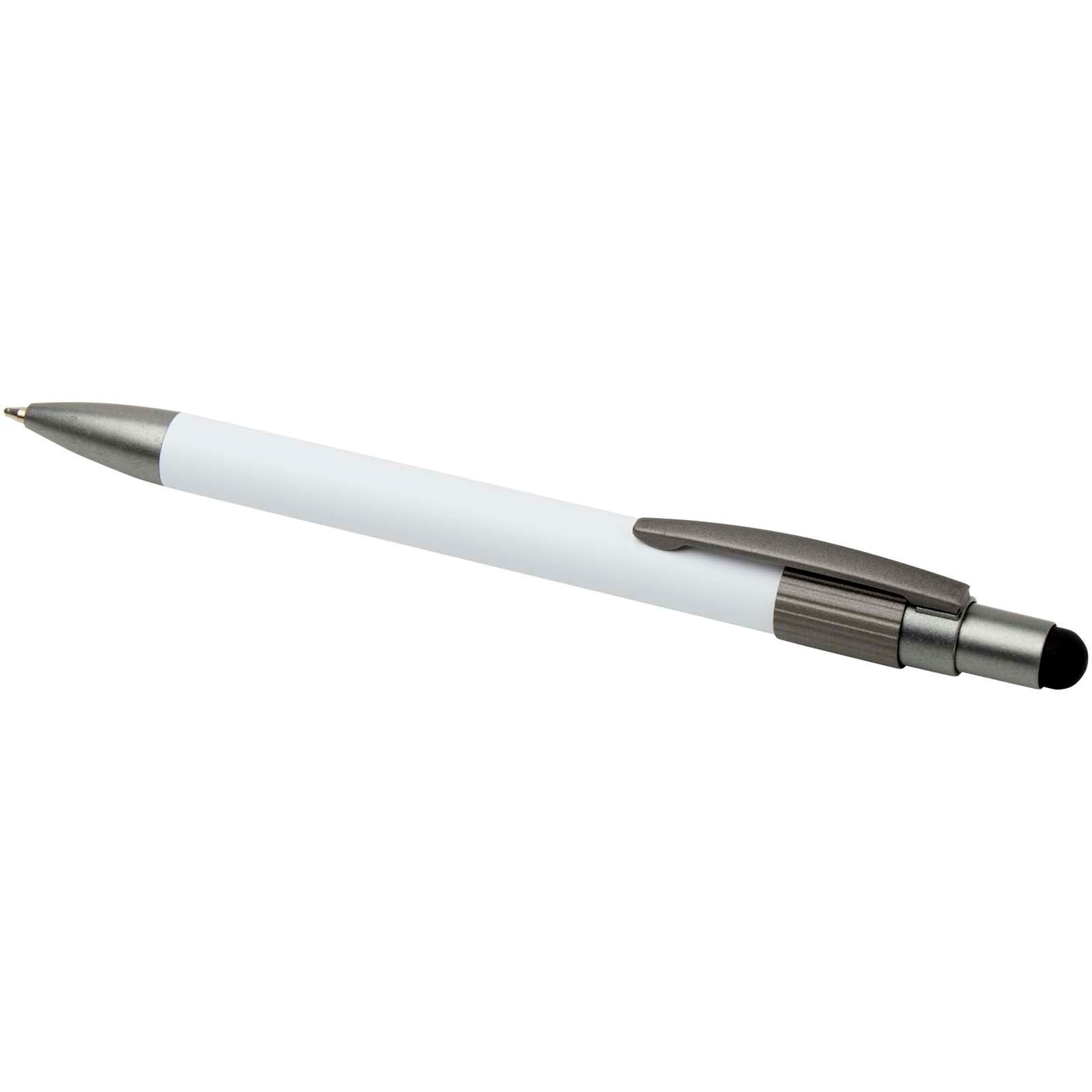 Stylo bille recyclé RCS avec stylet et toupie antistress (encre noire) Rill 31