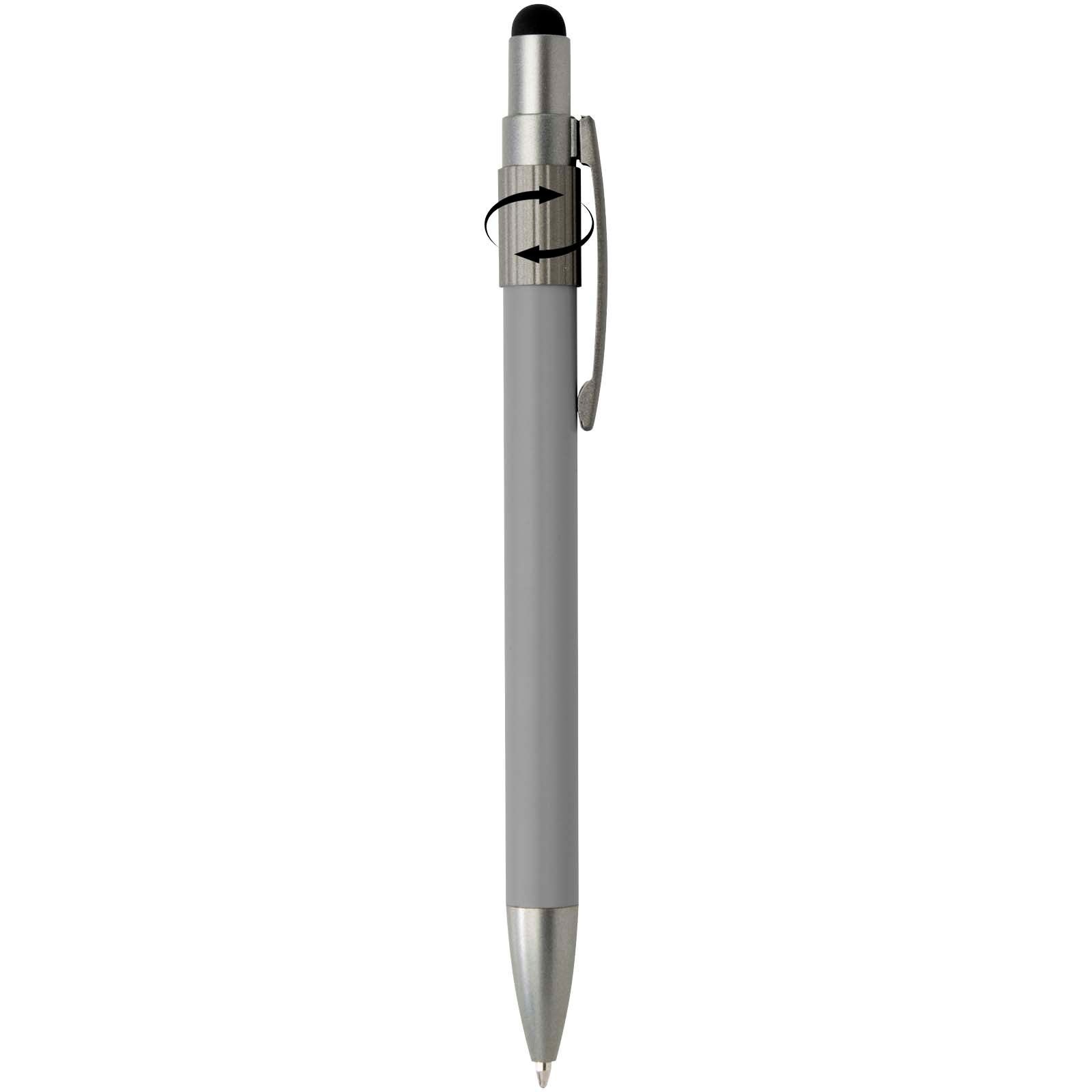 Stylo bille recyclé RCS avec stylet et toupie antistress (encre noire) Rill 33