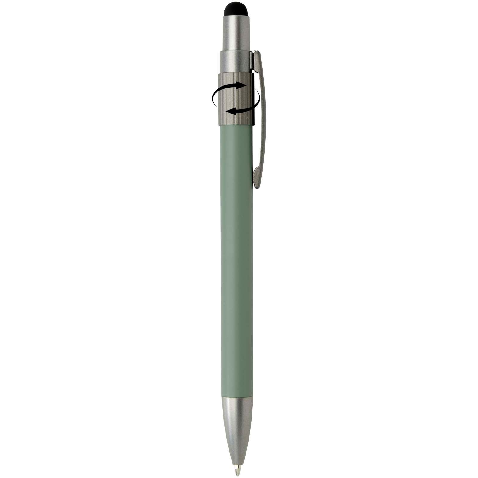 Stylo bille recyclé RCS avec stylet et toupie antistress (encre noire) Rill 34