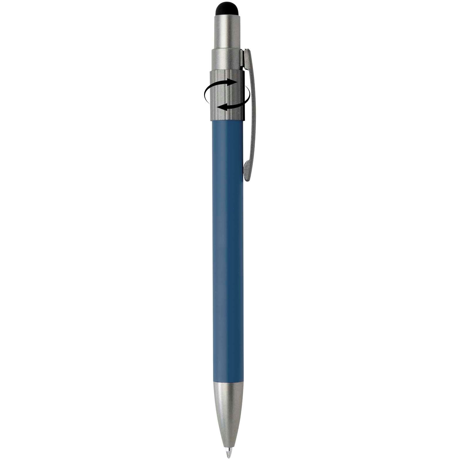 Stylo bille recyclé RCS avec stylet et toupie antistress (encre noire) Rill 35