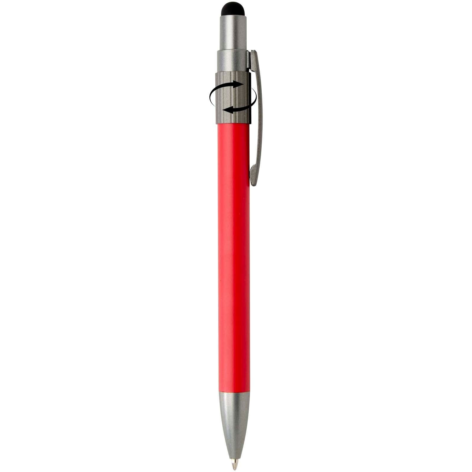 Stylo bille recyclé RCS avec stylet et toupie antistress (encre noire) Rill 36