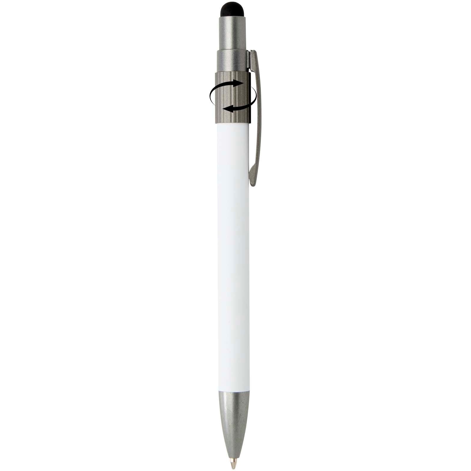 Stylo bille recyclé RCS avec stylet et toupie antistress (encre noire) Rill 37