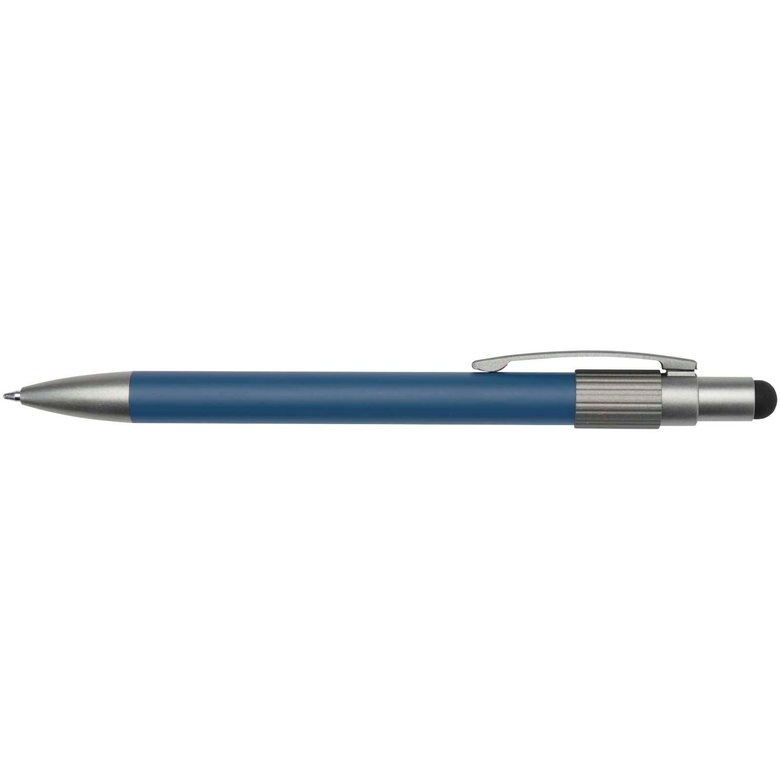 Stylo bille recyclé RCS avec stylet et toupie antistress (encre noire) Rill 11