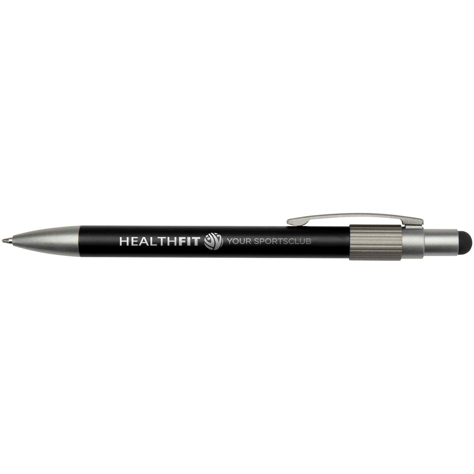 Stylo bille recyclé RCS avec stylet et toupie antistress (encre noire) Rill 14