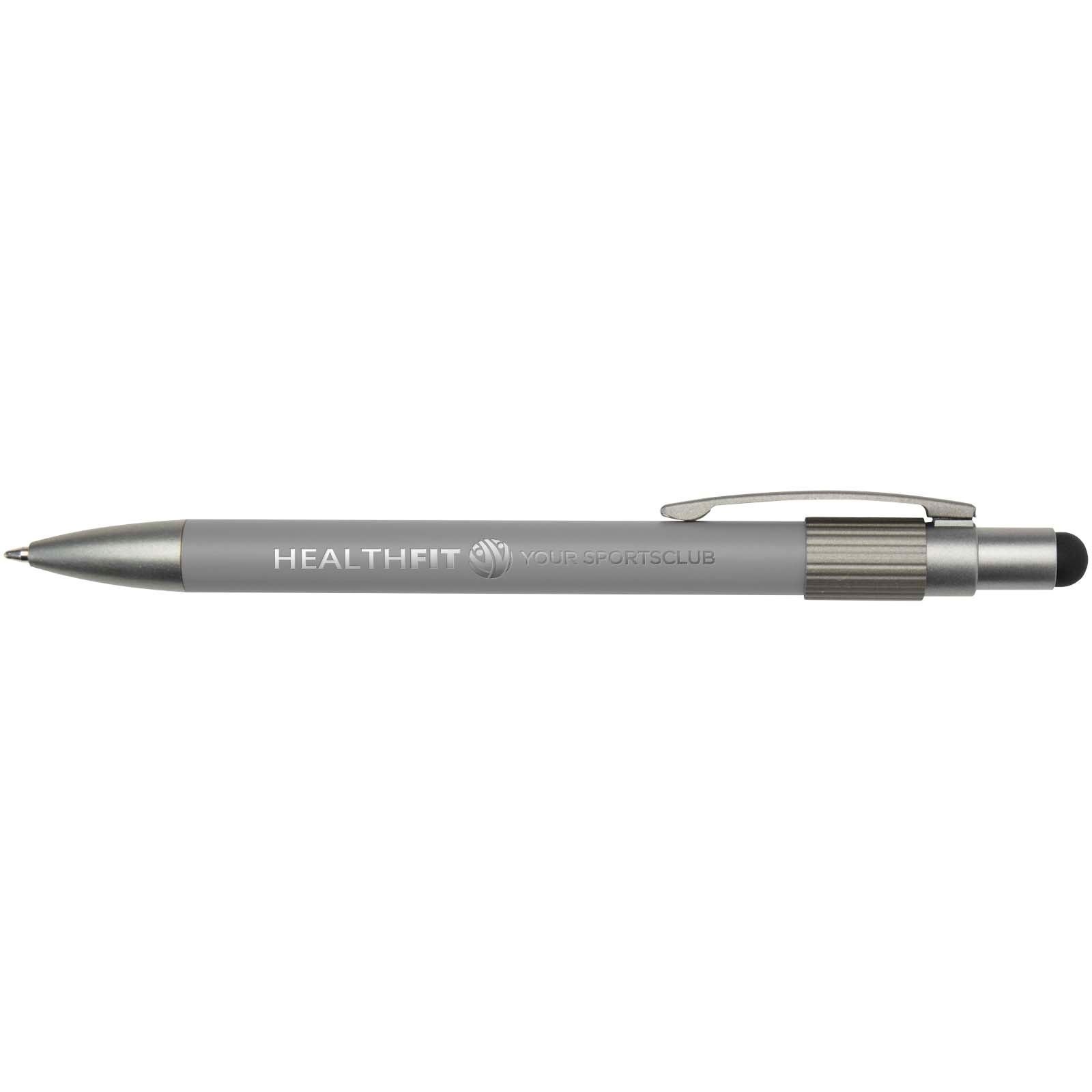Stylo bille recyclé RCS avec stylet et toupie antistress (encre noire) Rill 15