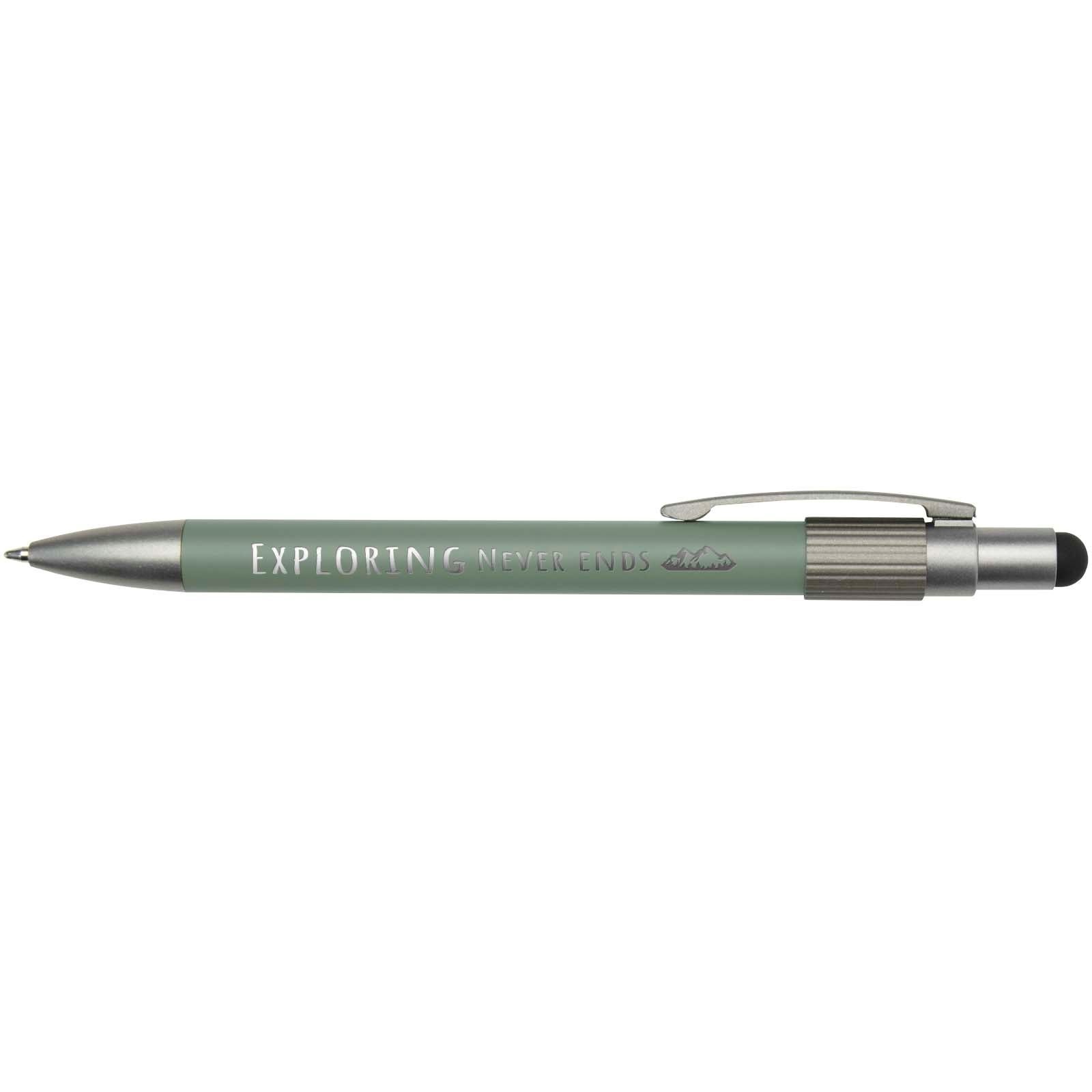 Stylo bille recyclé RCS avec stylet et toupie antistress (encre noire) Rill 16