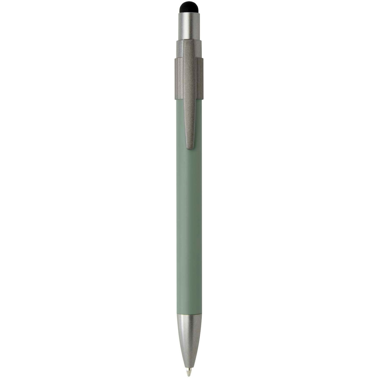 Stylo bille recyclé RCS avec stylet et toupie antistress (encre noire) Rill 4