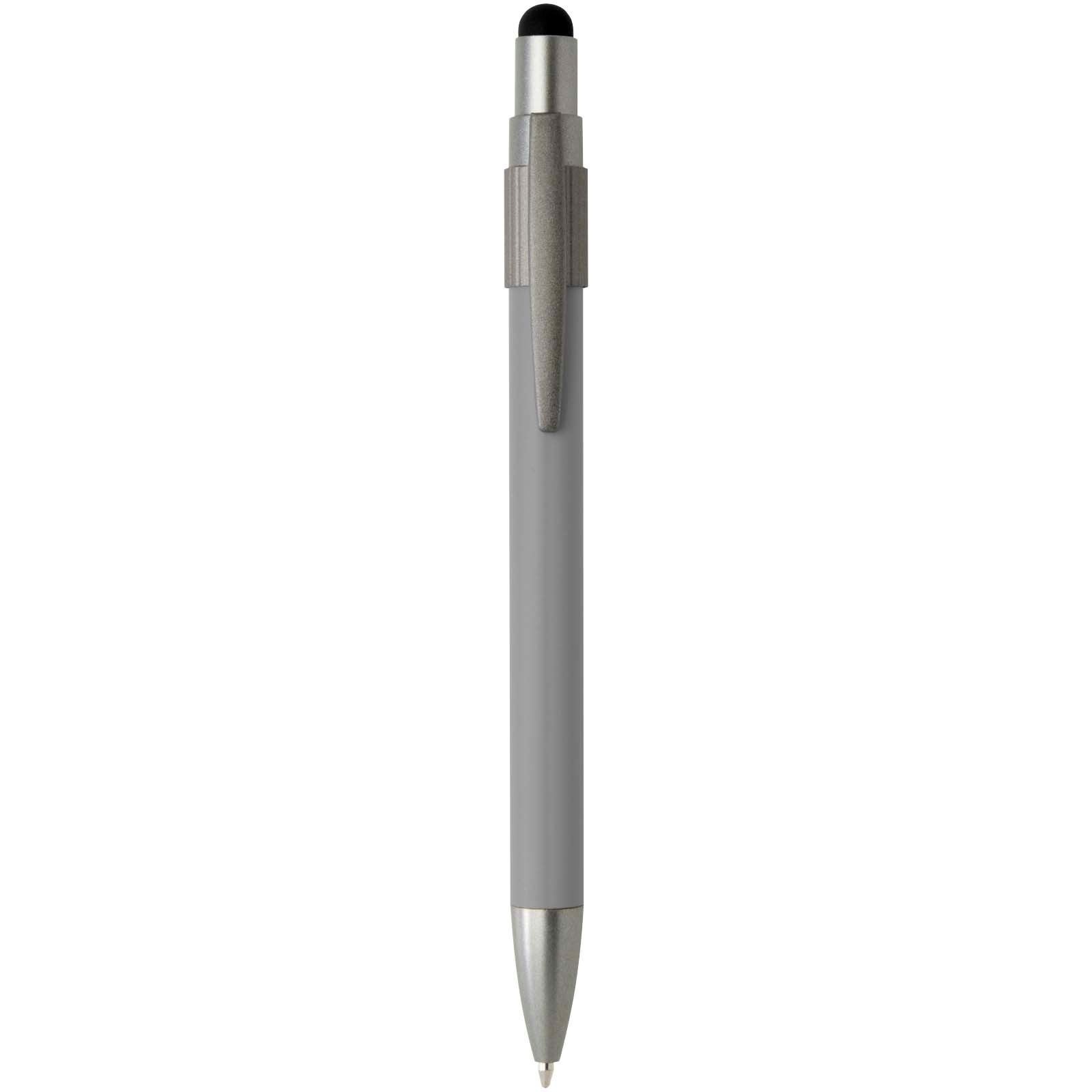 Stylo bille recyclé RCS avec stylet et toupie antistress (encre noire) Rill 3