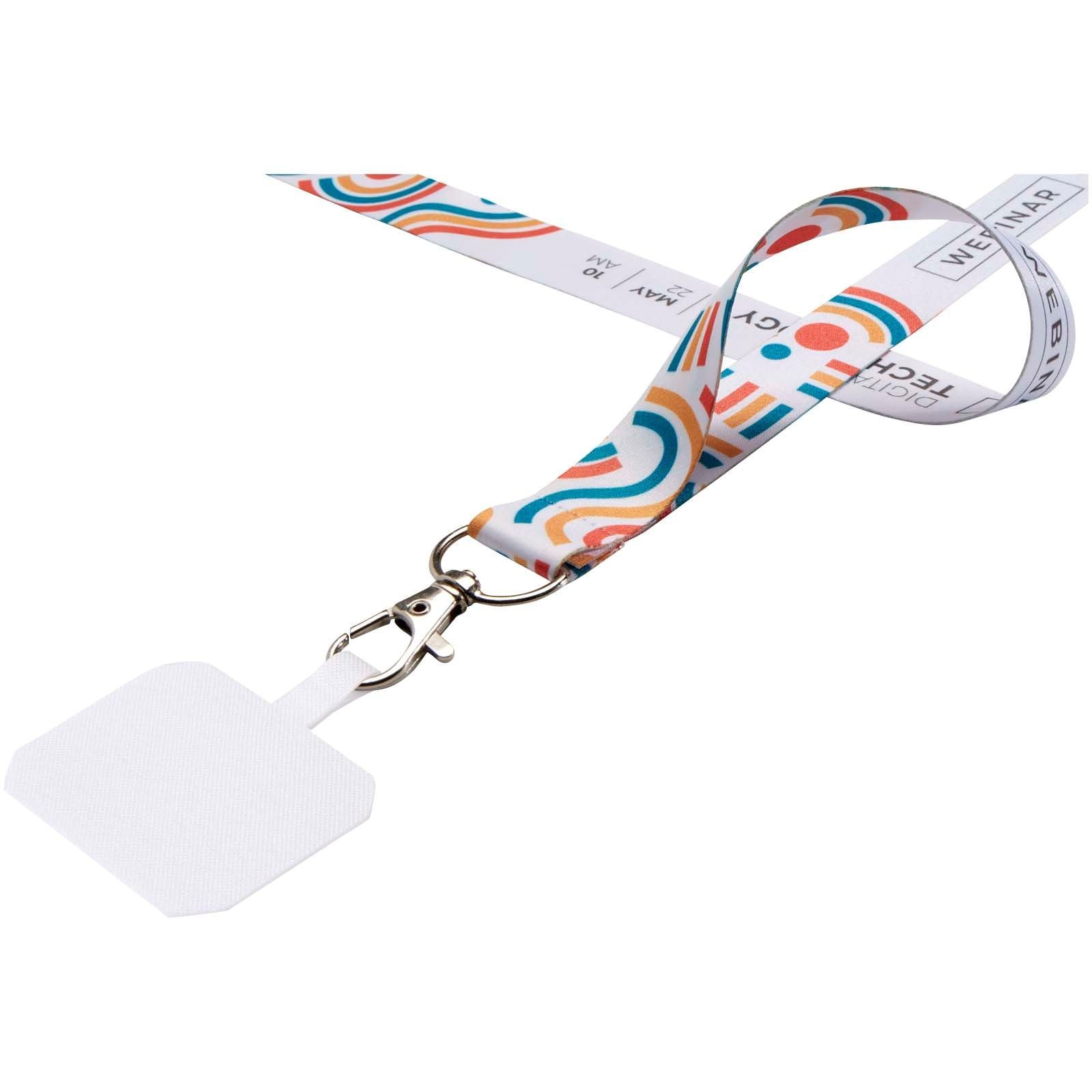 Tour de cou porte-téléphone Addie avec lanière de sécurité détachable et impression par sublimation 8
